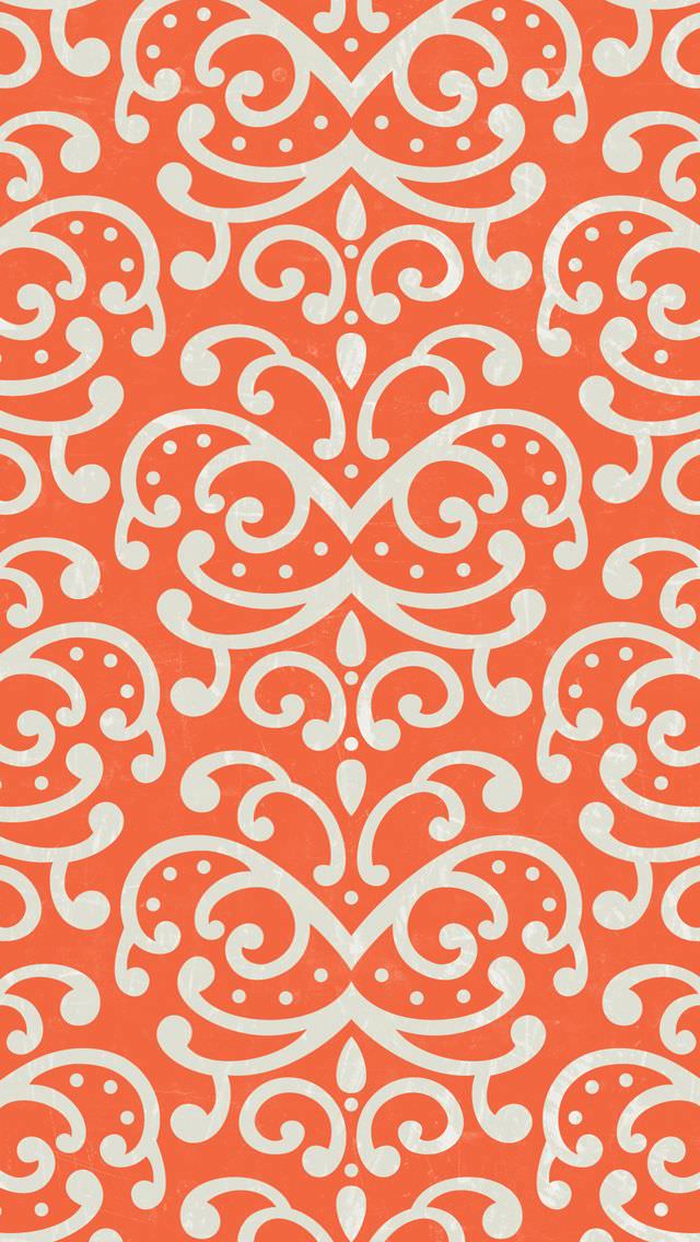 オレンジパターン iPhone5 壁紙