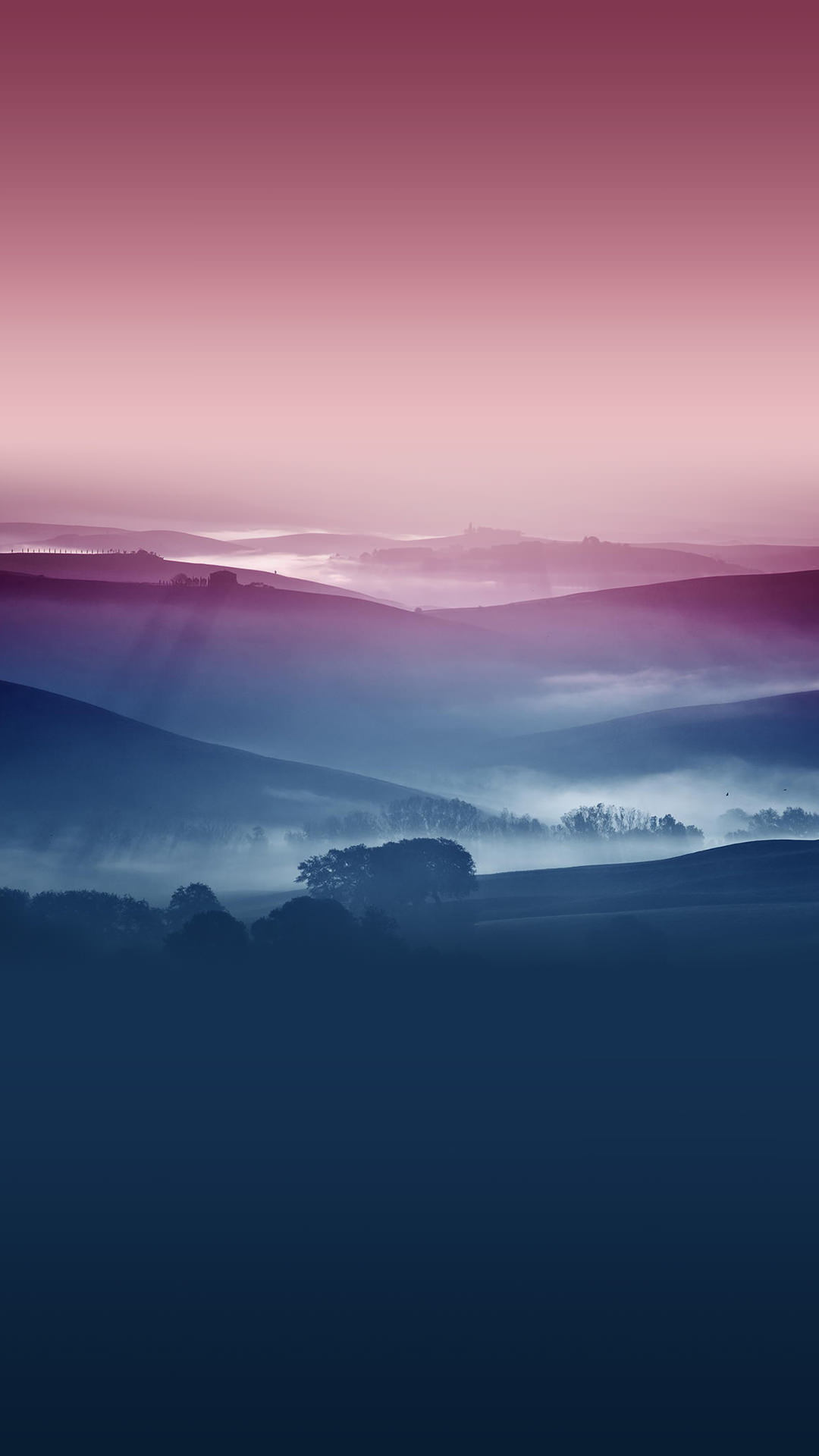 朝靄の風景 iPhone6 Plus 壁紙