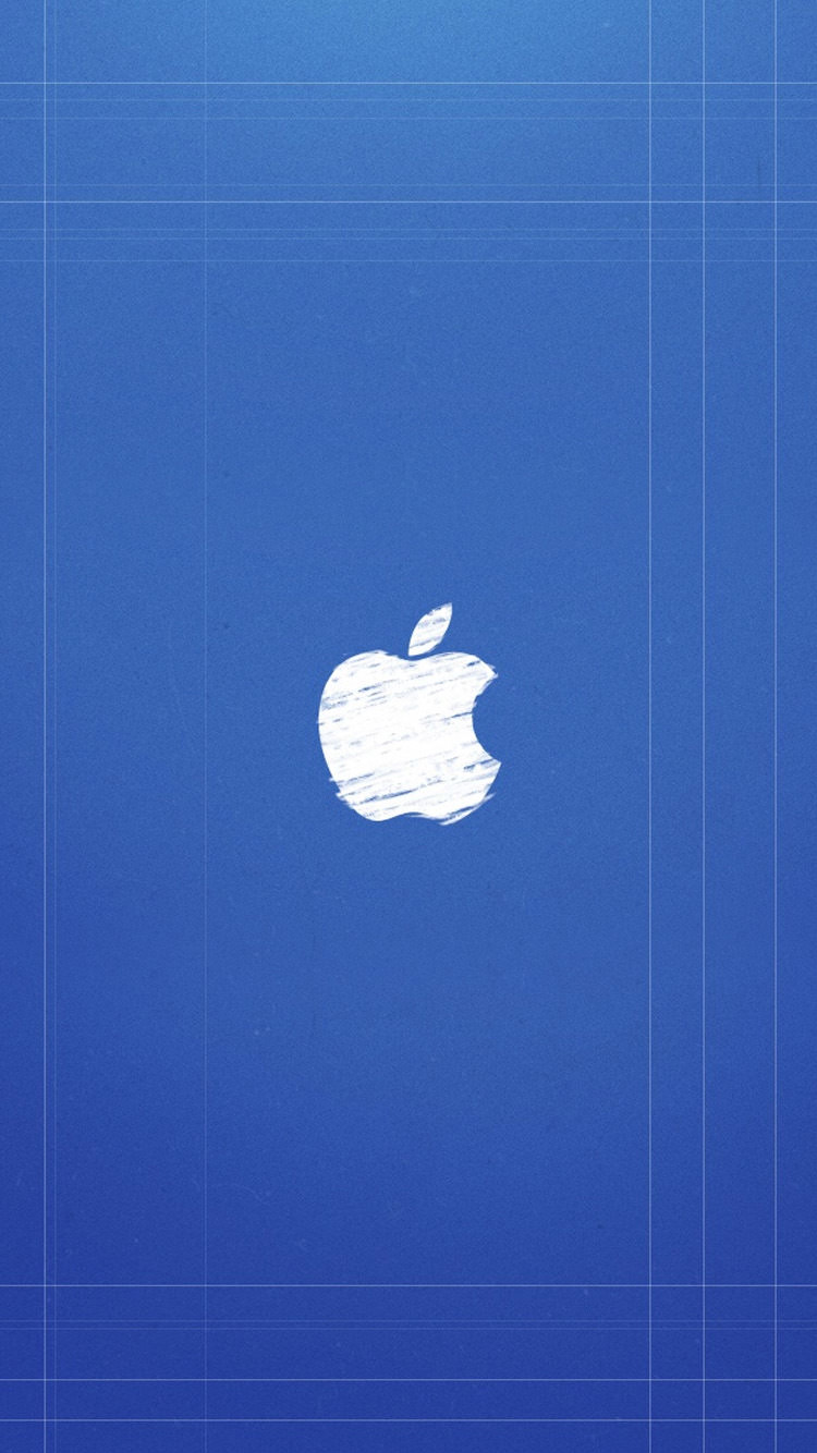 手書き風のアップルロゴ iPhone6 壁紙