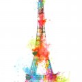 水彩のエッフェル塔 iPhone5 壁紙
