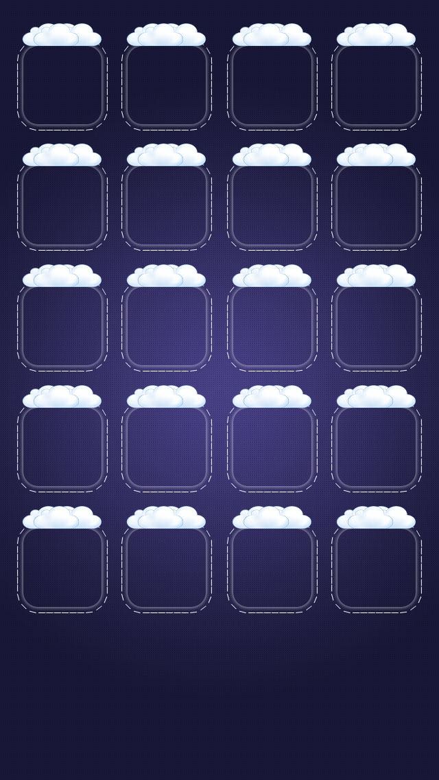 雲とフレーム iPhone5壁紙