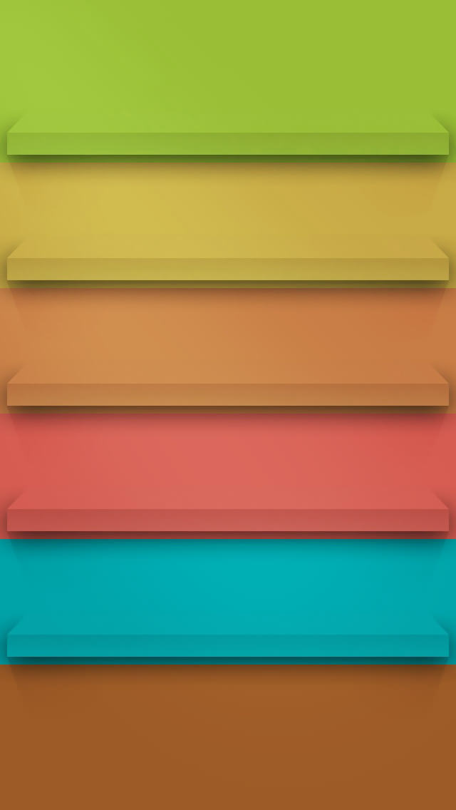 パステル色の棚 iPhone5壁紙