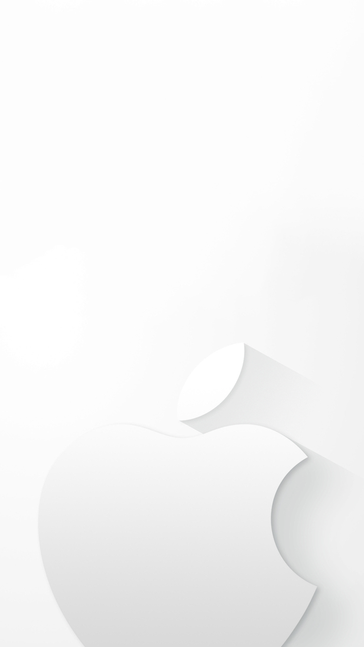 白のミニマルなアップルロゴ iPhone6壁紙