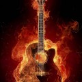 燃えるギター iPhone6壁紙