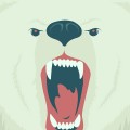 咆哮する白熊のイラスト iPhone6壁紙