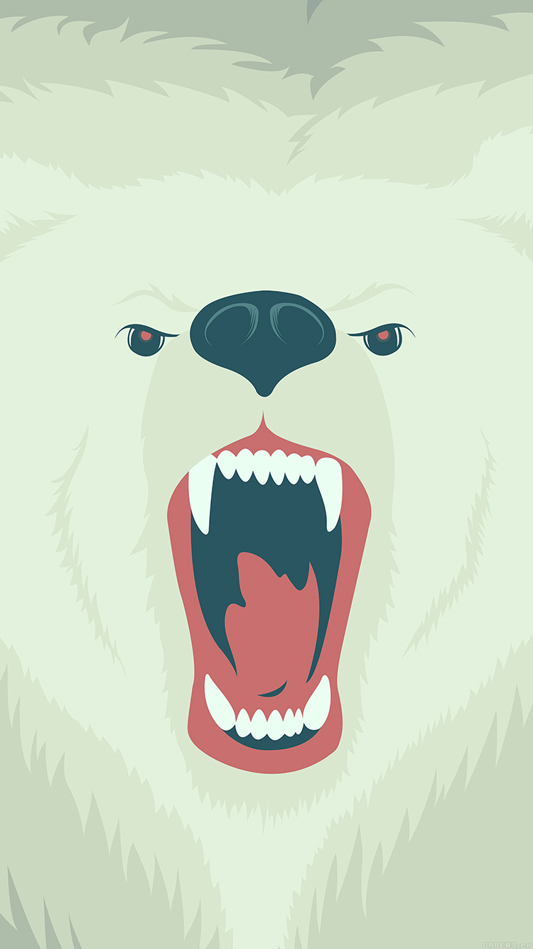 咆哮する白熊のイラスト Iphone6壁紙 Wallpaperbox