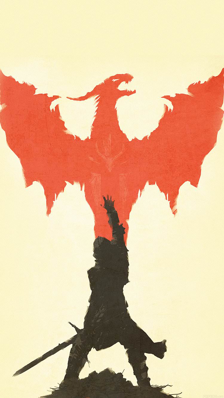 ドラゴンと騎士 iPhone6 壁紙