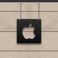壁に吊られたアップルロゴ iPhone6壁紙