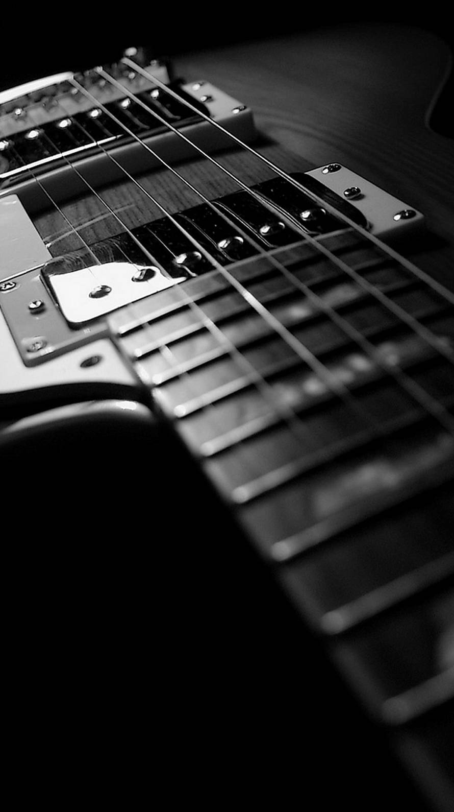 モノクロのギター iPhone6壁紙