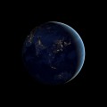 夜のネオンが光る地球 iPhone6壁紙