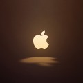 茶色地のアップルロゴ iPhone6壁紙