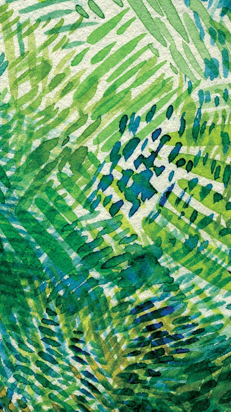 緑の絵の具 iPhone6壁紙