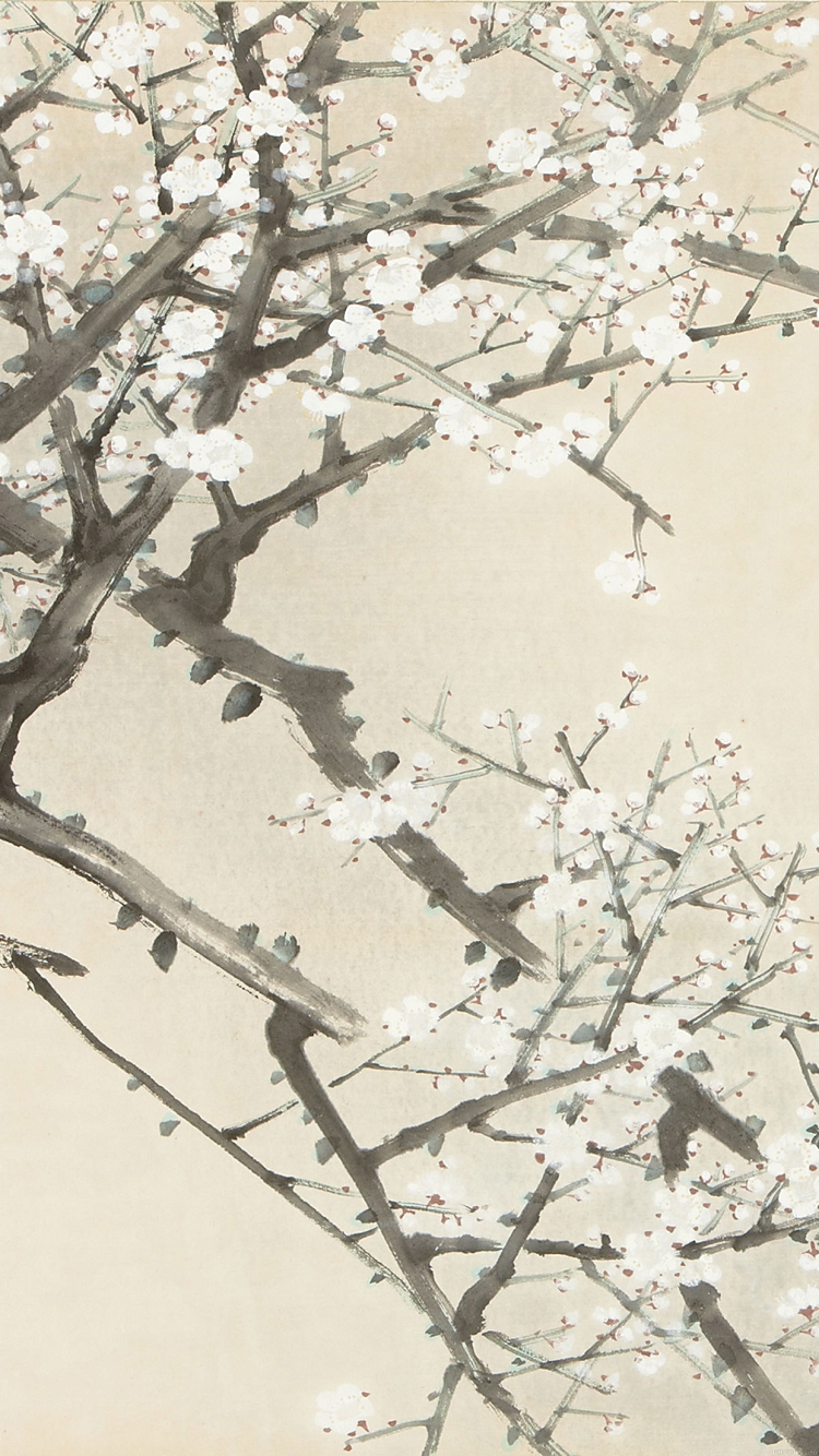 かわいい梅の花のイラスト iPhone6壁紙
