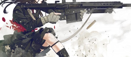 銃を乱射する少女 Android壁紙(2160x1920)