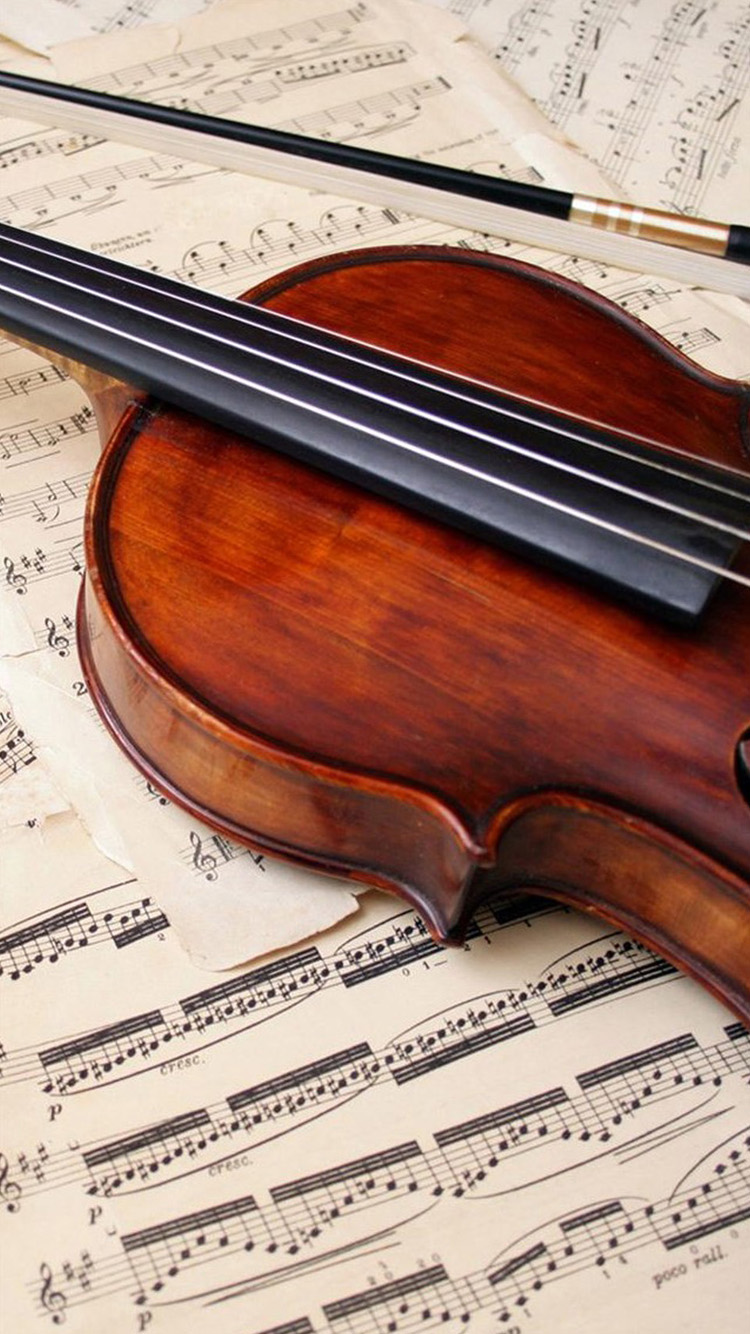 バイオリンと楽譜 iPhone6壁紙