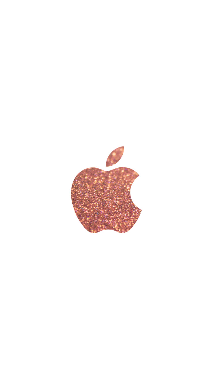 ピンクのキラキラしたアップルロゴ iPhone6壁紙