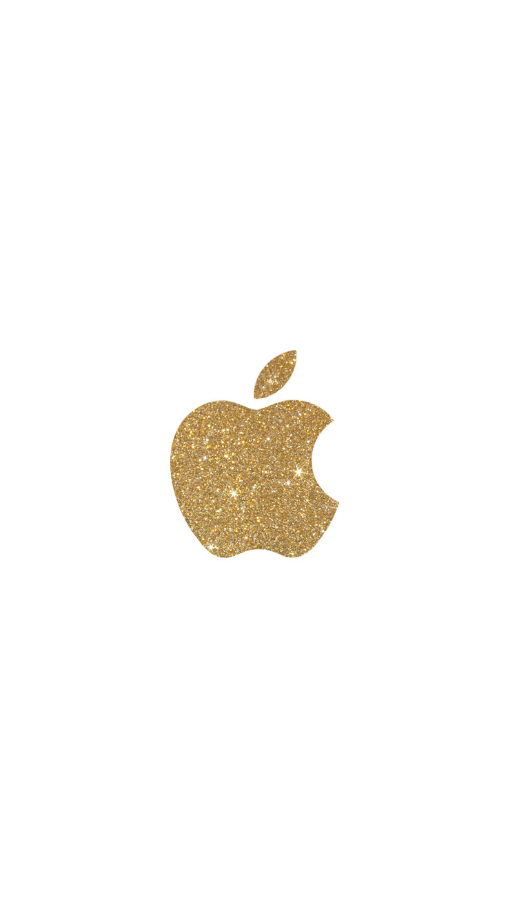 金色のラメ アップルロゴ iPhone6壁紙