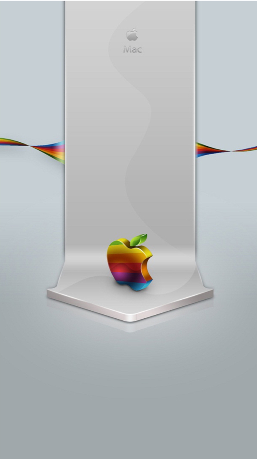 カラフルなアップルロゴ 矢印 iPhone6壁紙