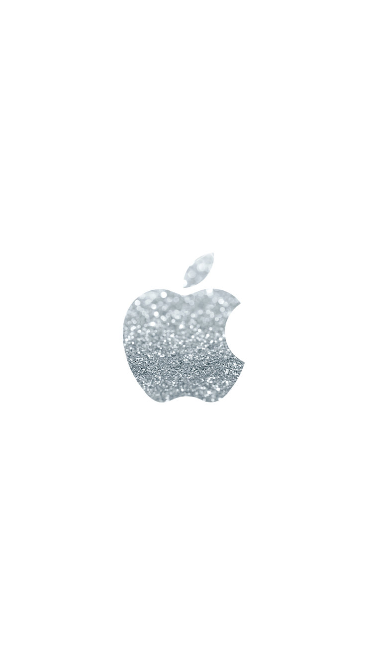 シンプル 銀のアップルロゴ iPhone6壁紙