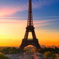 夕暮れ パリのエッフェル塔 iPhone6壁紙