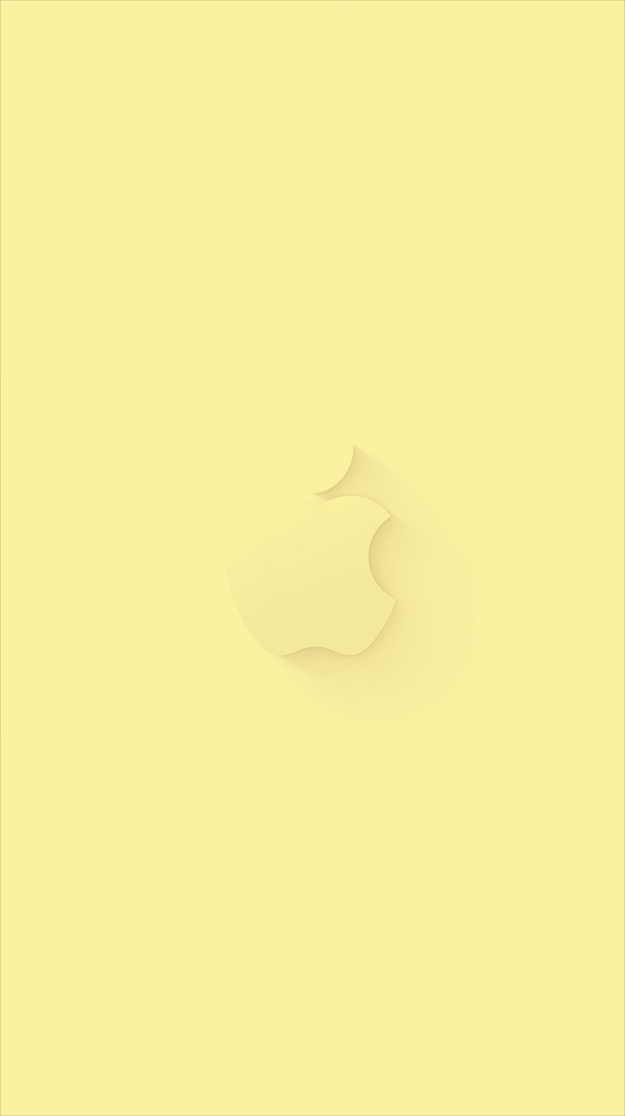 薄黄色 アップルマーク iPhone6壁紙