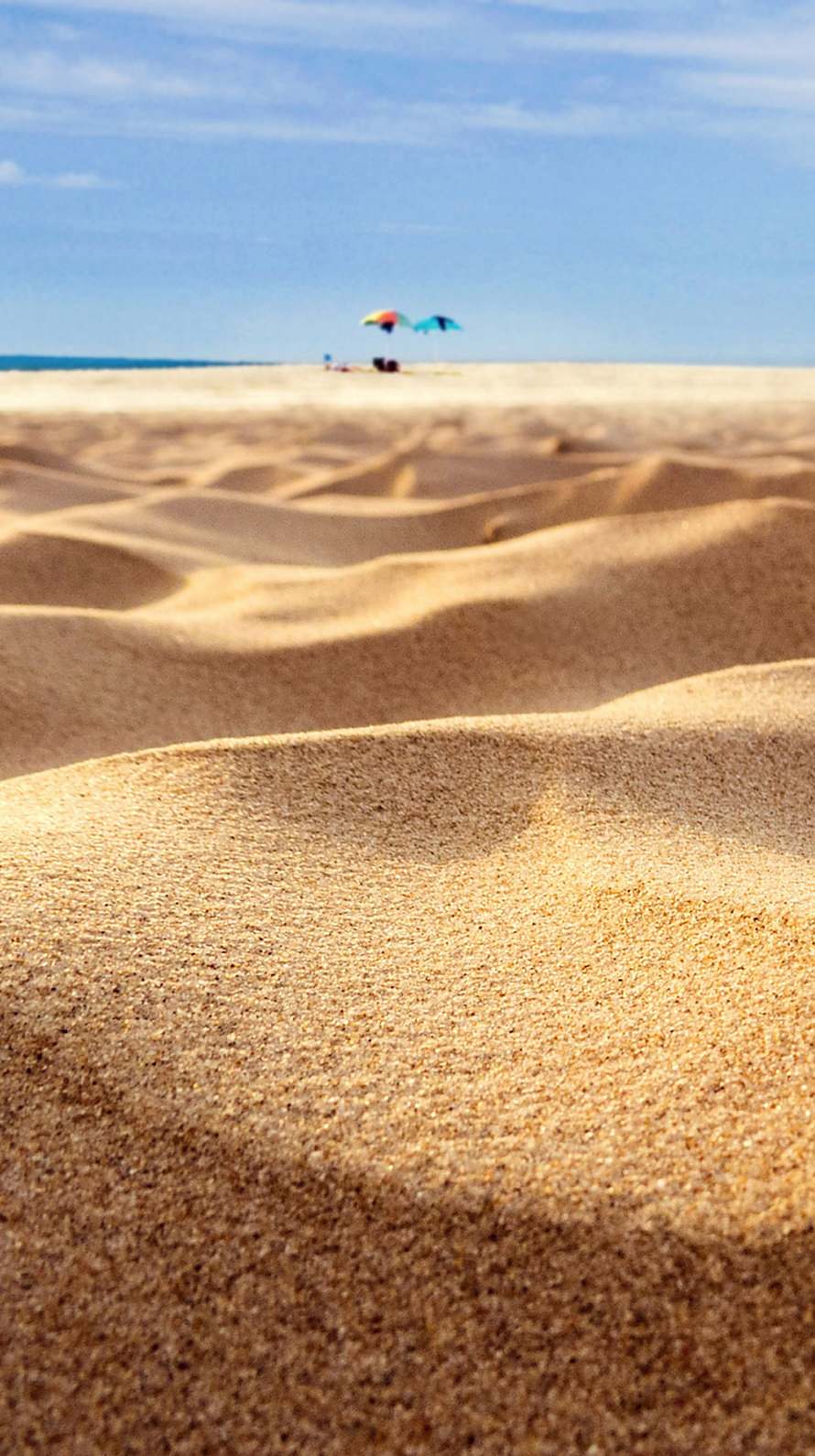 海 パラソル 砂漠 iPhone6壁紙