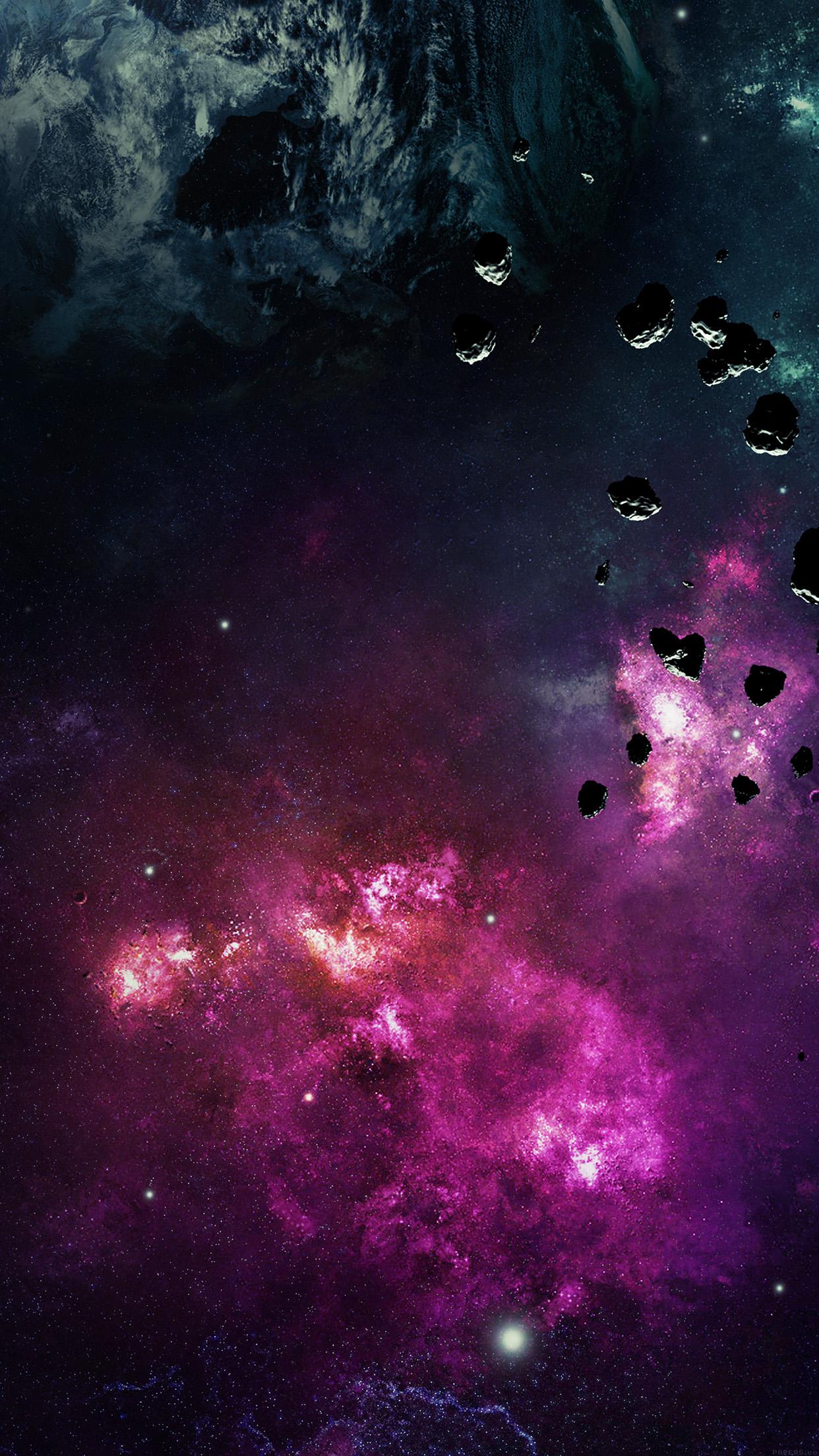 宇宙と隕石 iPhone6壁紙