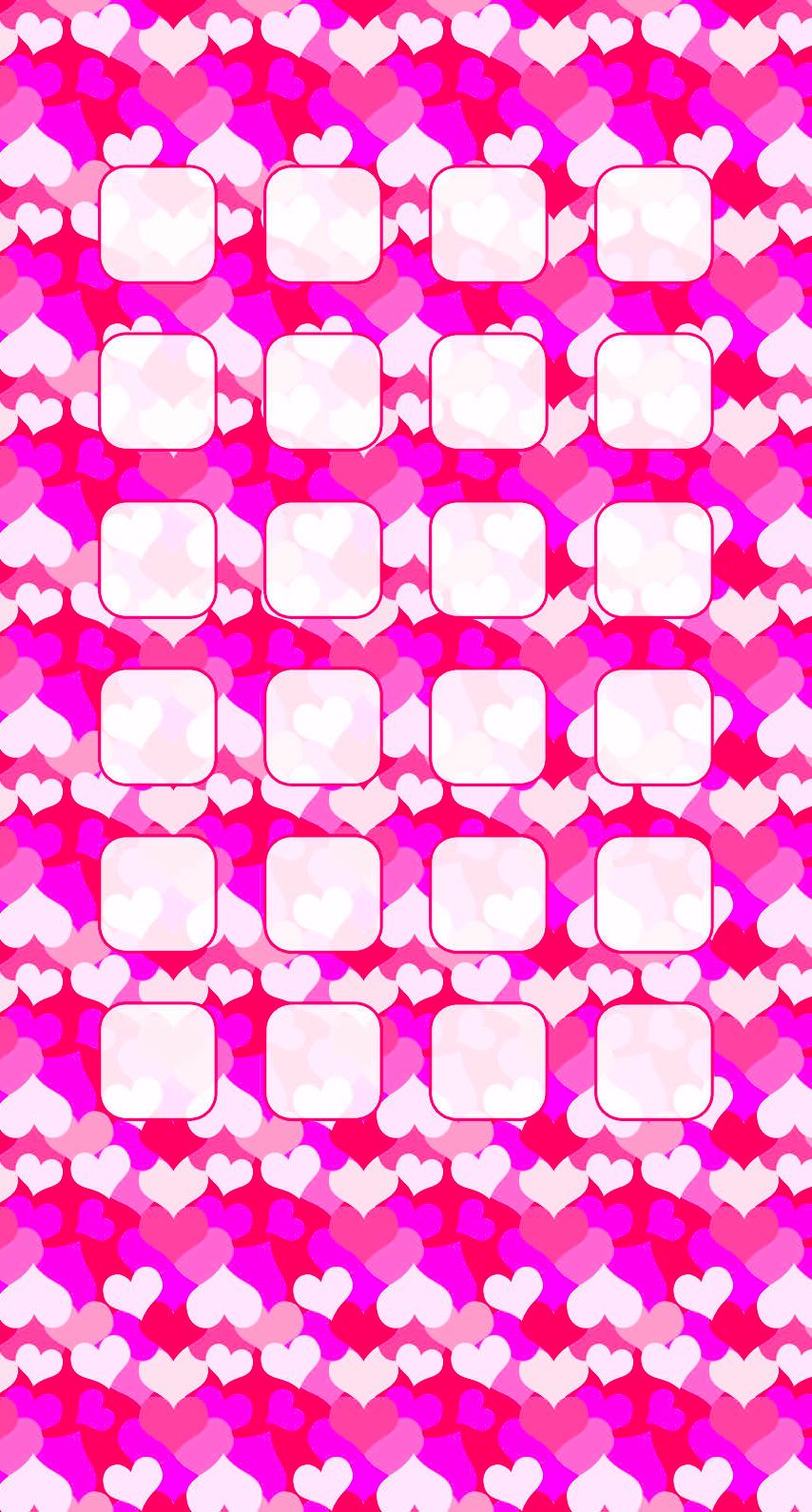 ピンクのハート パターン iPhone6壁紙
