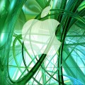 緑 うねるライン iPhone6壁紙
