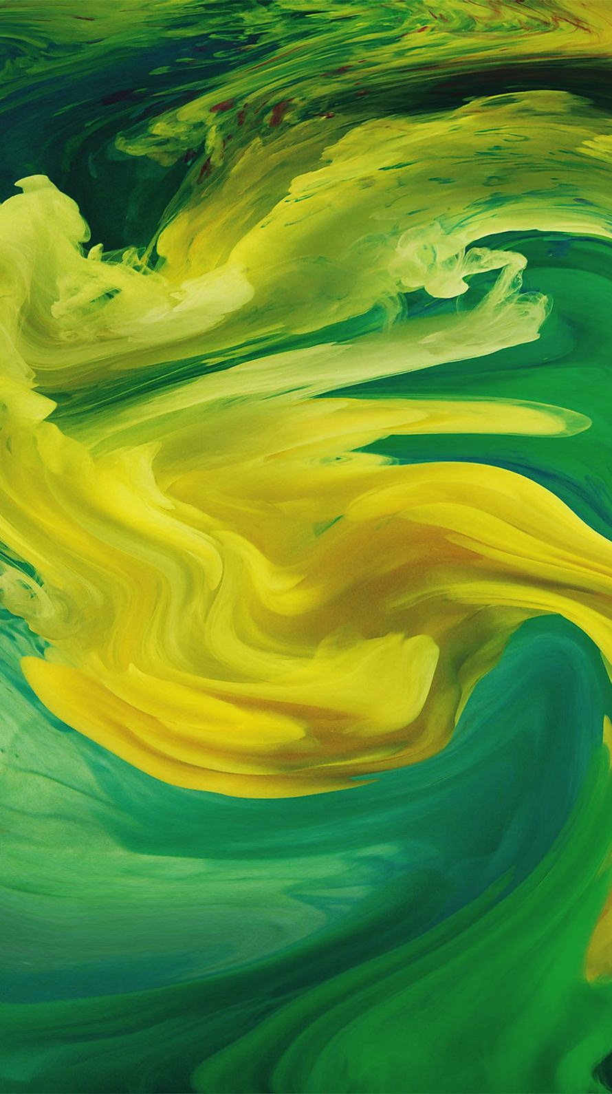 混じりあう黄色と緑色 iPhone6壁紙