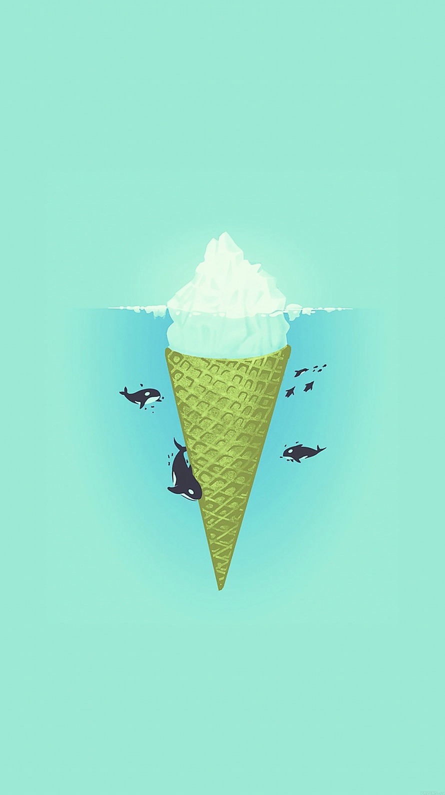 シャチとアイスクリーム iPhone6壁紙