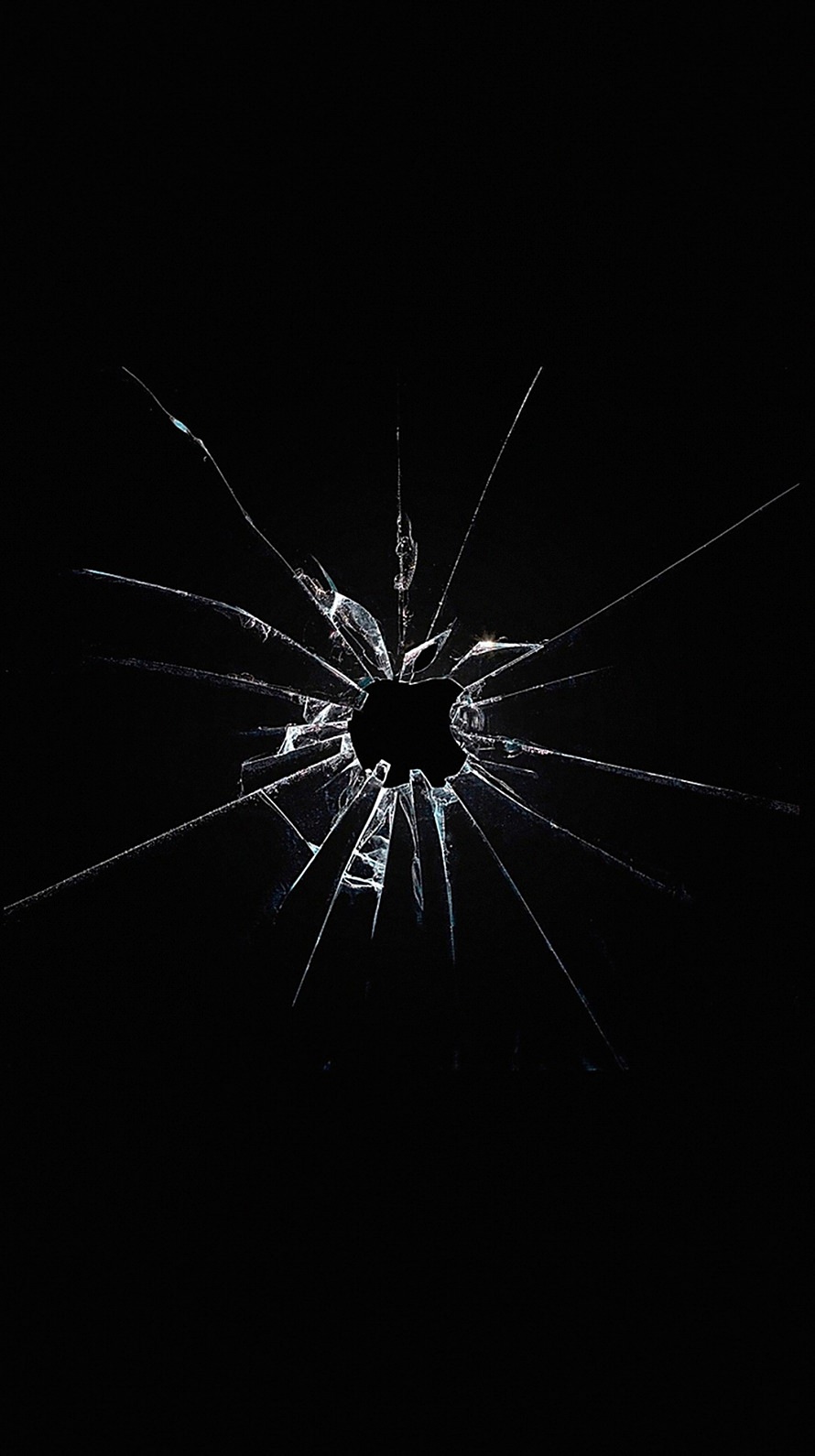 割れた黒いガラス iPhone6壁紙